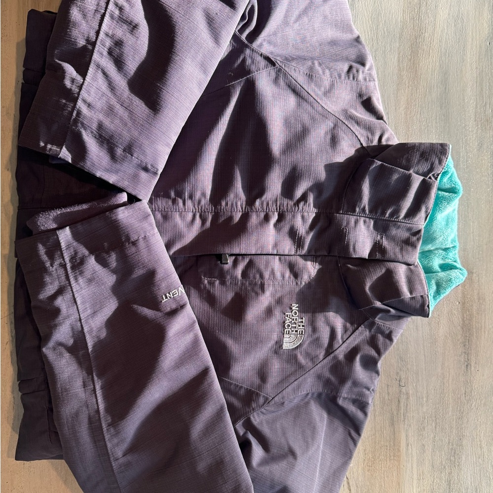 THE NORTH FACE Hyvent Women's Fleece Lined Winter Jacket Coat Purple Size XS - Picture 5 of 5